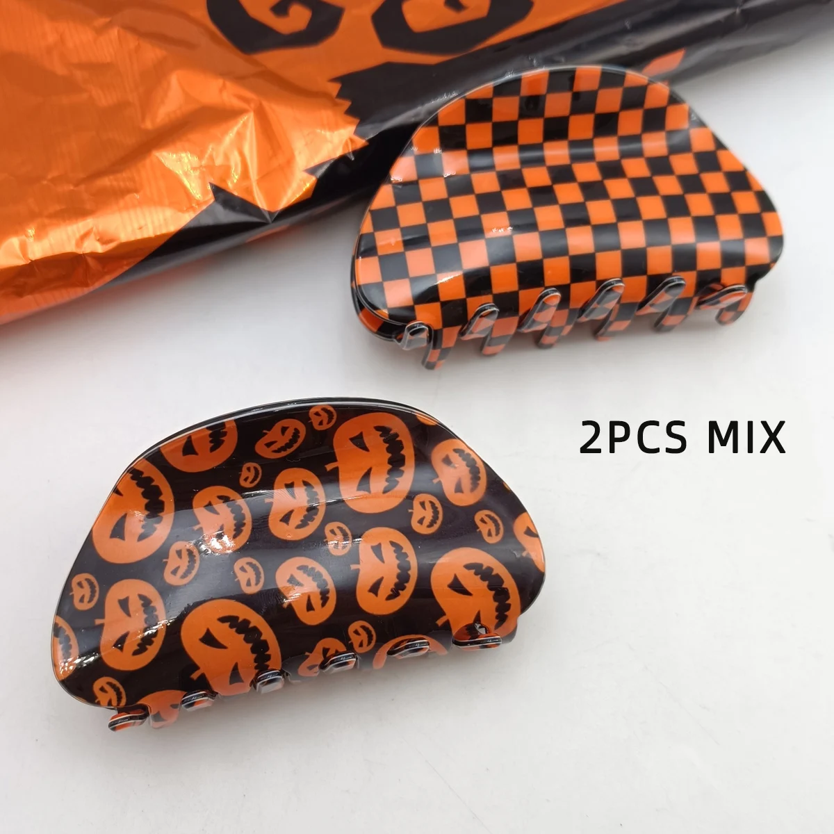 1/2 PCS New Halloween Hair Clip Hairpin Headwear Funny pumpkin Mask Crab Hair Clip Shark Clip Hair Accessories for Women Girls
