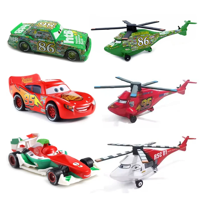 Cars 2 Cars 3 Francs Gao Racing car number 95 Airplane France Sheriff Model Cars Pixar 1:55 Metal Die Casting Cars Toys Gifts