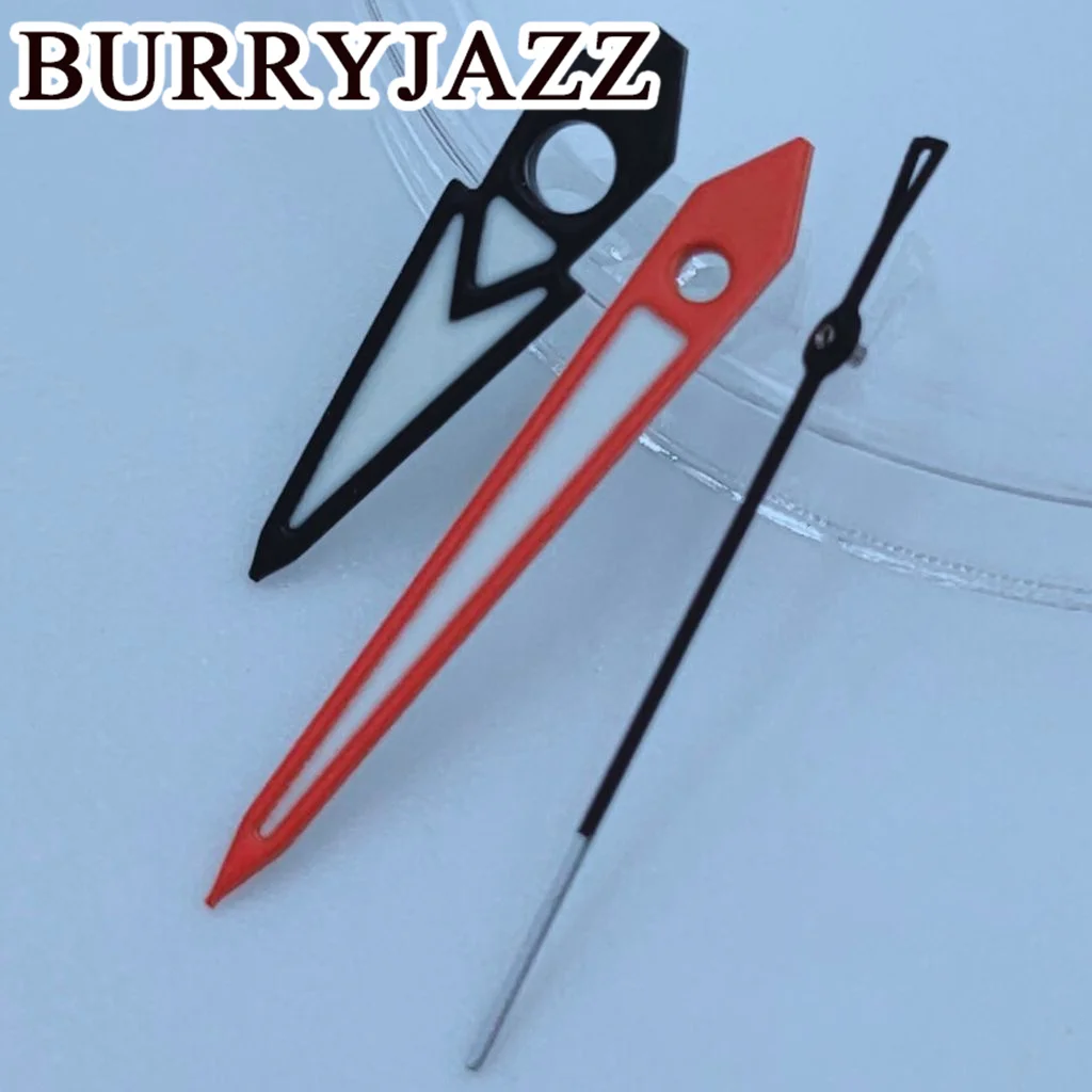 BURRYJAZZ NH35 NH36 NH38 7S26 7S36 4R35 4R36 Watch Hands Black Red Hands Green Luminous