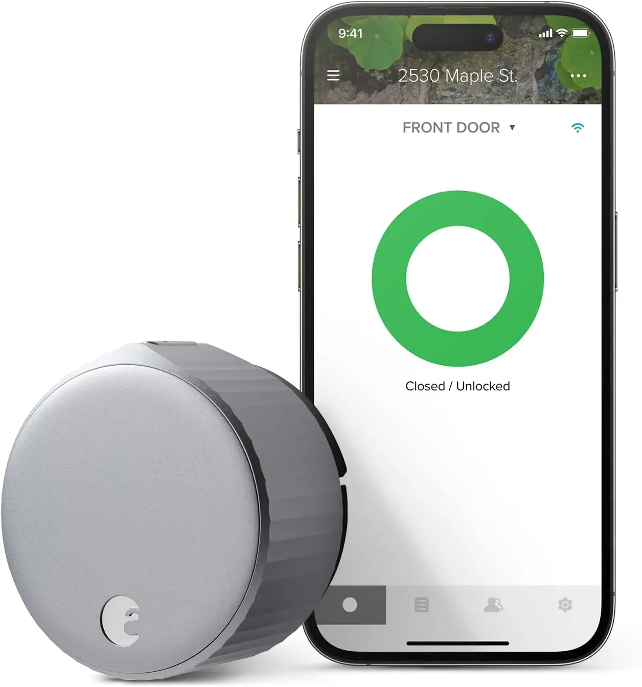 

Smart Wi-Fi Door Lock, Easy Install on Existing Deadbolt, Auto-Lock/Unlock, Voice Assistant Compatible