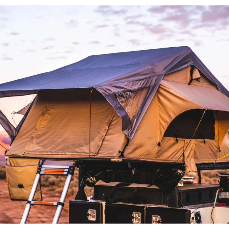 High Quality Wholesale Soft Shell Insulated Light Weight 4 Person Roof Top Tent RTT For HOTO 4X4 Outdoor Camper Car