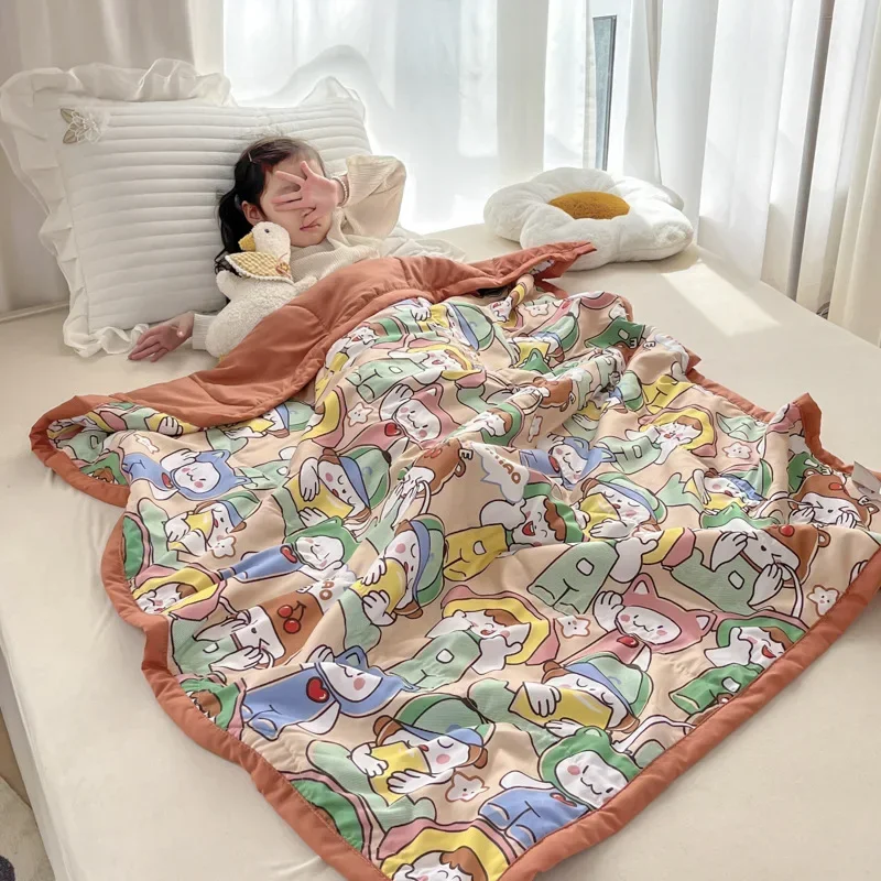 New Cartoon Pattern Spring Summer Quilt for Children Soft Breathable Kid Cool Blanket Grade A  Machine Washable Child Comforter