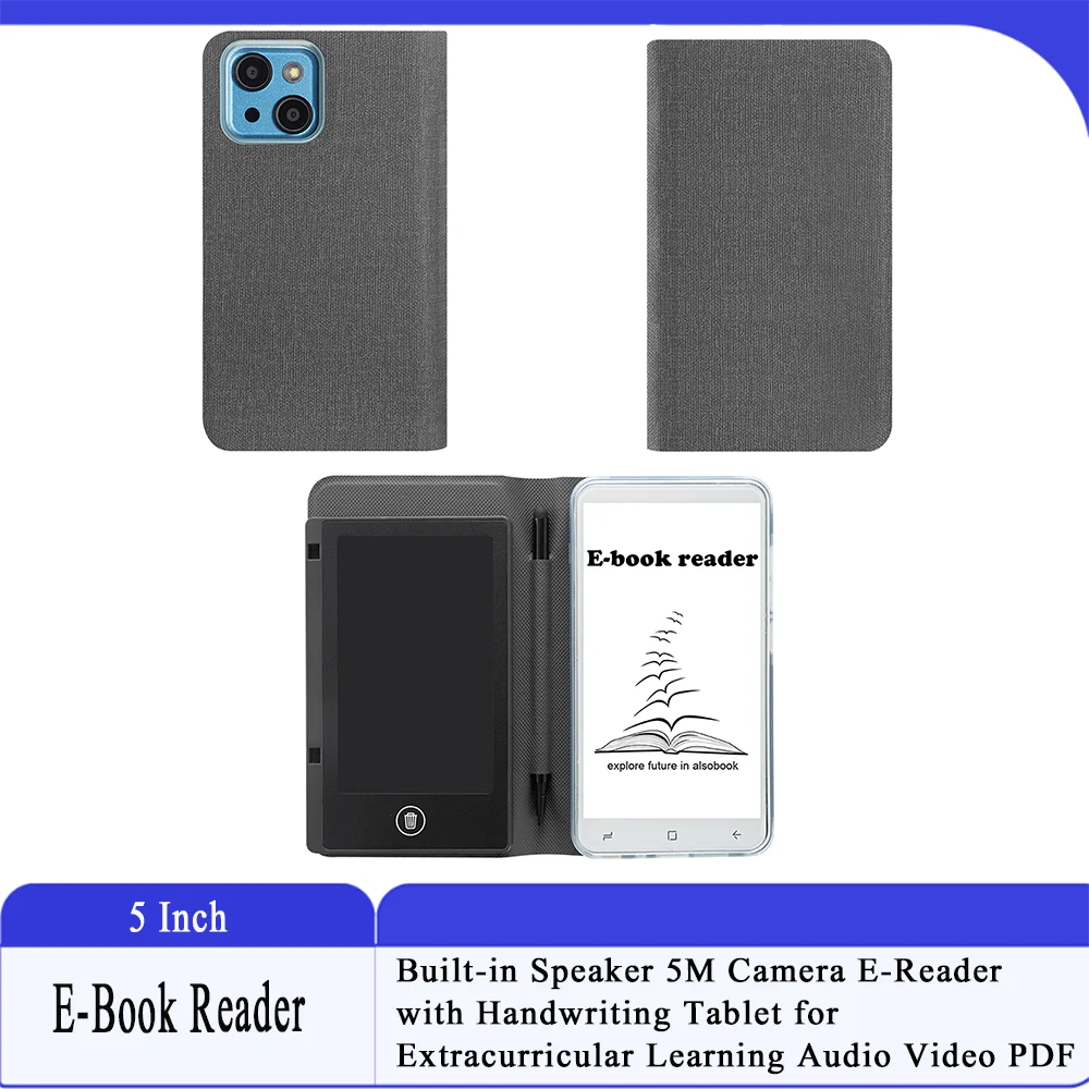 

5.0-Inch E-Book Reader Built-in Speaker 5M Camera E-Reader with Handwriting Tablet for Extracurricular Learning Audio Video PDF