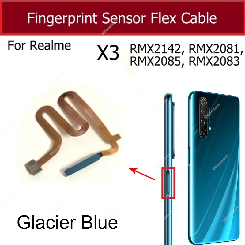 Power Button Fingerprint Sensor Flex Cable For Realme X Lite X50 Master X50M X50T X3 Super Zoom Finger Print Touch Side Sensor