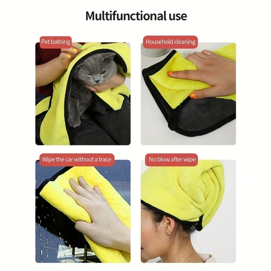 Serviette absorbante en microcarence pour animaux de compagnie, serviette de bain pour chien, peignoirs pour chien, serviettes d'essuyage pour animaux de compagnie, nouveau