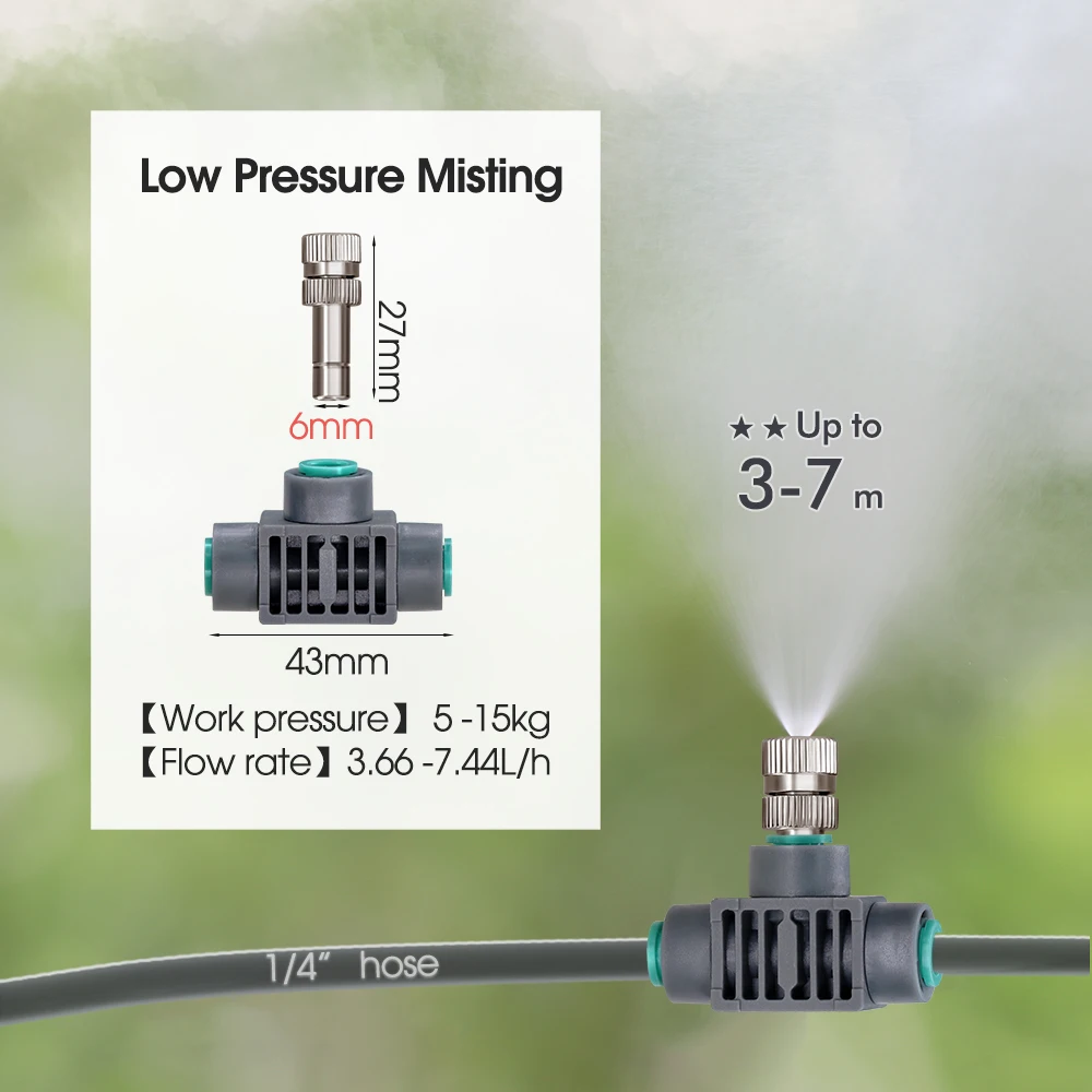 0.5MM regulowana dysza natryskowa automatyczne nawadnianie sprzęt 45W zestaw zamgławiający z zegarem pompy dla rośliny ogrodowe System chłodzenia