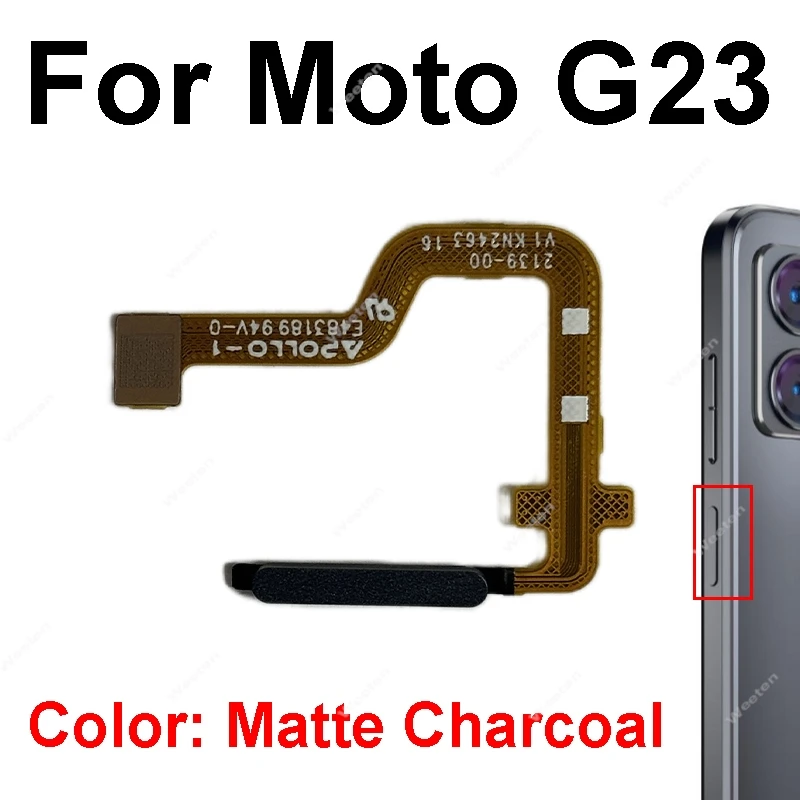 Fingerprint Home Button Flex Cable For Motorola Moto G13 G23 G53 G73 Unlock Home Key  Power Button Sensor Flex Ribbon