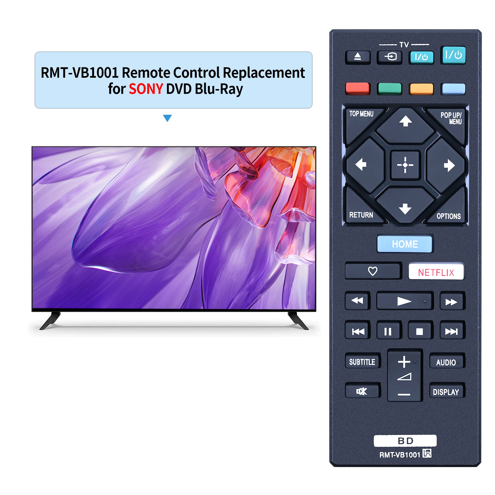 New RMT-VB1001 Remote Control For Sony Blue-Ray Player BDP-S5500 BDP-S1500