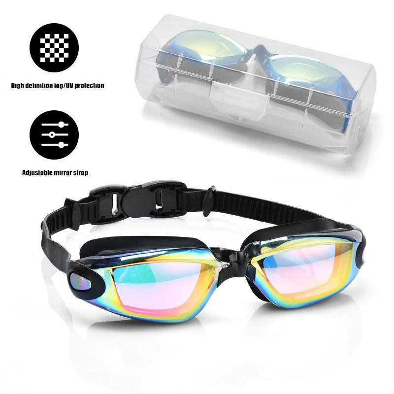 

Swimming Glasses Anti-fog Waterproof And Uv Protective Swimming Goggles With Silicone Earplugs Outdoor Indoor Swimming Equipment