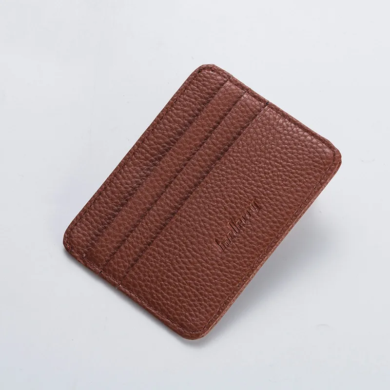 Tempat kartu kulit Pu, 1 buah Pu kulit ID Card, warna permen, kotak kartu kredit, Multi Slot, casing kartu ramping, dompet, penutup kartu bisnis, wanita, pria