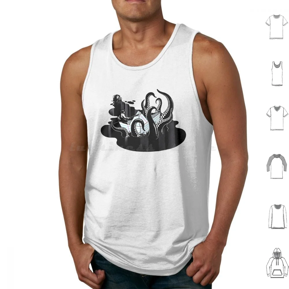 A Smooth Ink Never Made A Skilled Artist Tank Tops Print Cotton Ink Paper Boat Sailor Artist Tentacles Creativity