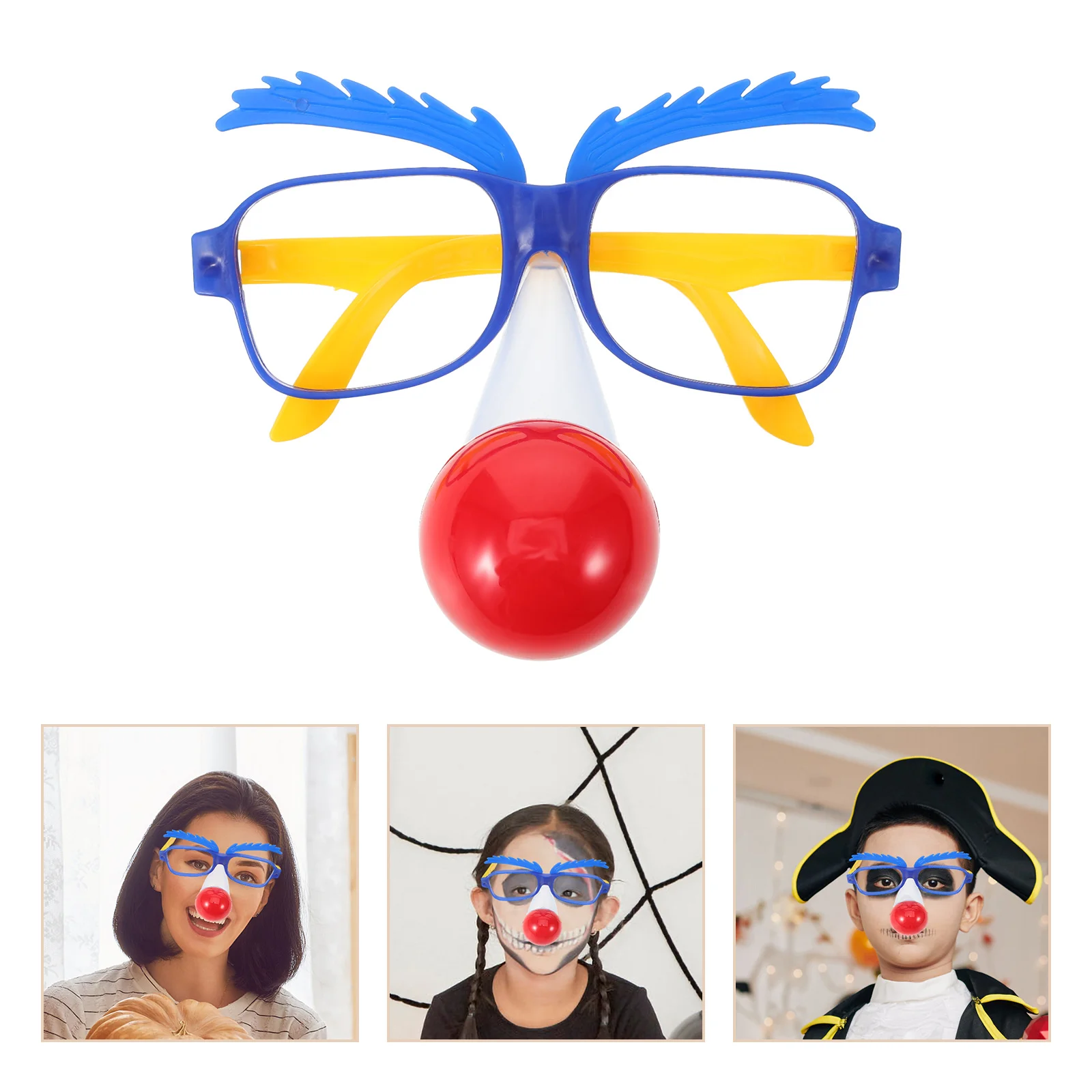 Okulary Klauna Śmieszne Okulary Imprezowe Dodatek do Kostiumu na Urodziny Bal Imprezę Męskie Damskie Rekwizyty Dekoracyjne Kreatywne Okulary