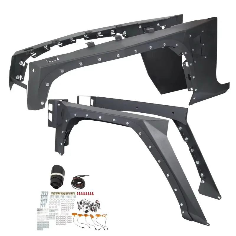 

For 07-18 JK Wrangler Front & Rear Steel Fender Flares and Corner Guard