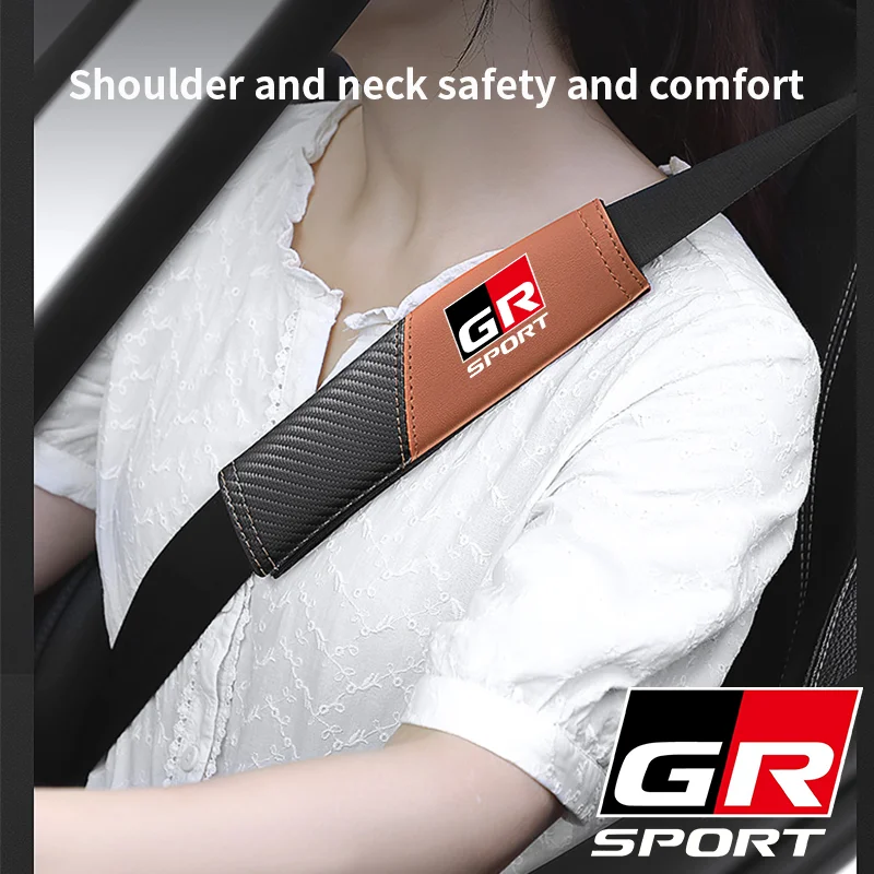 

1Pcs car seat belt cover shoulder pad interior accessories for Toyota GR Sport C-HR RAV4 Gazoo Racing Mirai Avensis