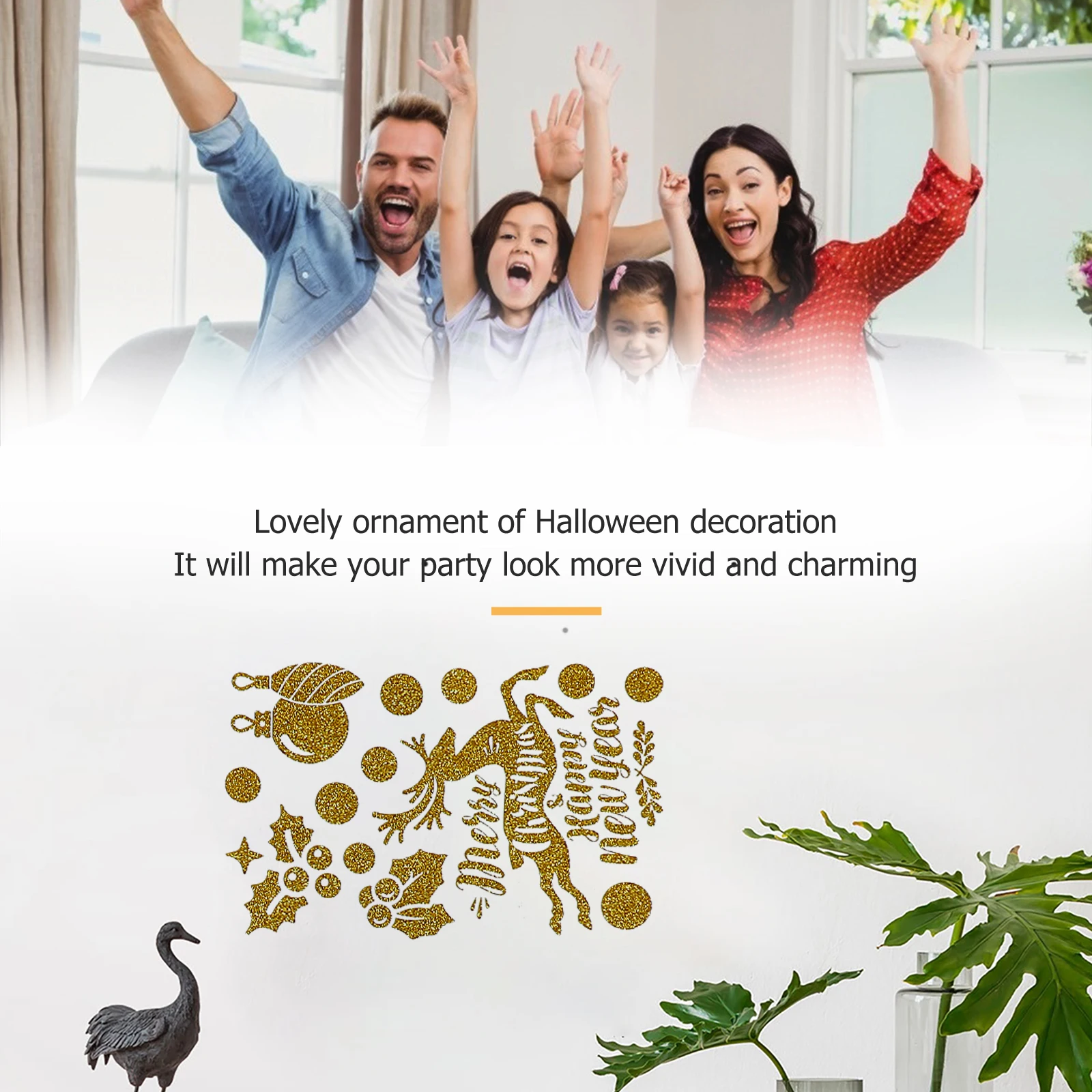 

9 Sheets Christmas Decoration Electrostatic Stickers Stair Decorative Xmas Window Ornament Wall