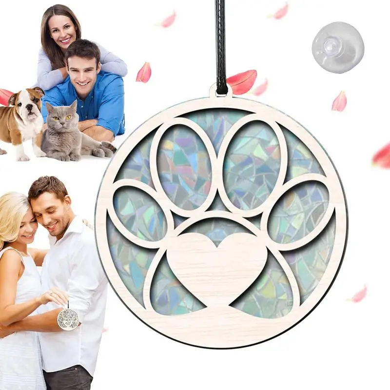 Memorial Pet Sunshine Catcher Dog Paw Print Window Sun Light Catcher Sun Light Catcher For Tree Window Wall And Living Room