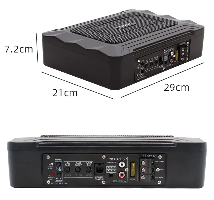 Portable 12v Mini High Power Car Subwoofer Active Car Audio Ultra-thin 5*8 Inch Subwoofer Under Seat