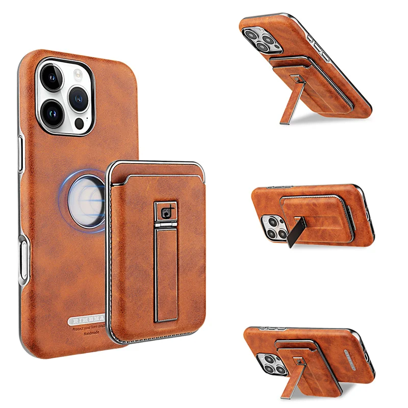 

Magnetic Wallet Detachable Leather Phone Case For iPhone 12 13 14 15 16 Pro Max Plus Card Holder Bracke Shockproof Protect Cover