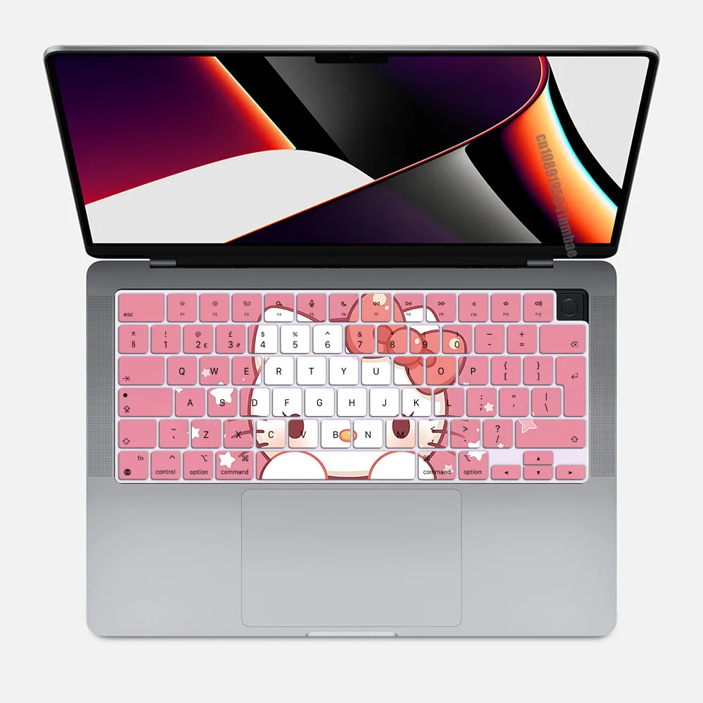 Schattige Hellos Kitty Eu Lay-Out Zachte Siliconen Toetsenbordhoes Voor Macbook Pro 14 M2 M3 A2442 A2485 A2779 A2780 A2991 Air M2 M3 A2681