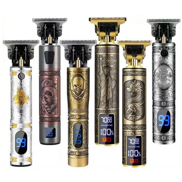 

pet grooming; New T9 Professional Hair Clipper Men CordlVintage engrave Hair trimmer LCD display Hair