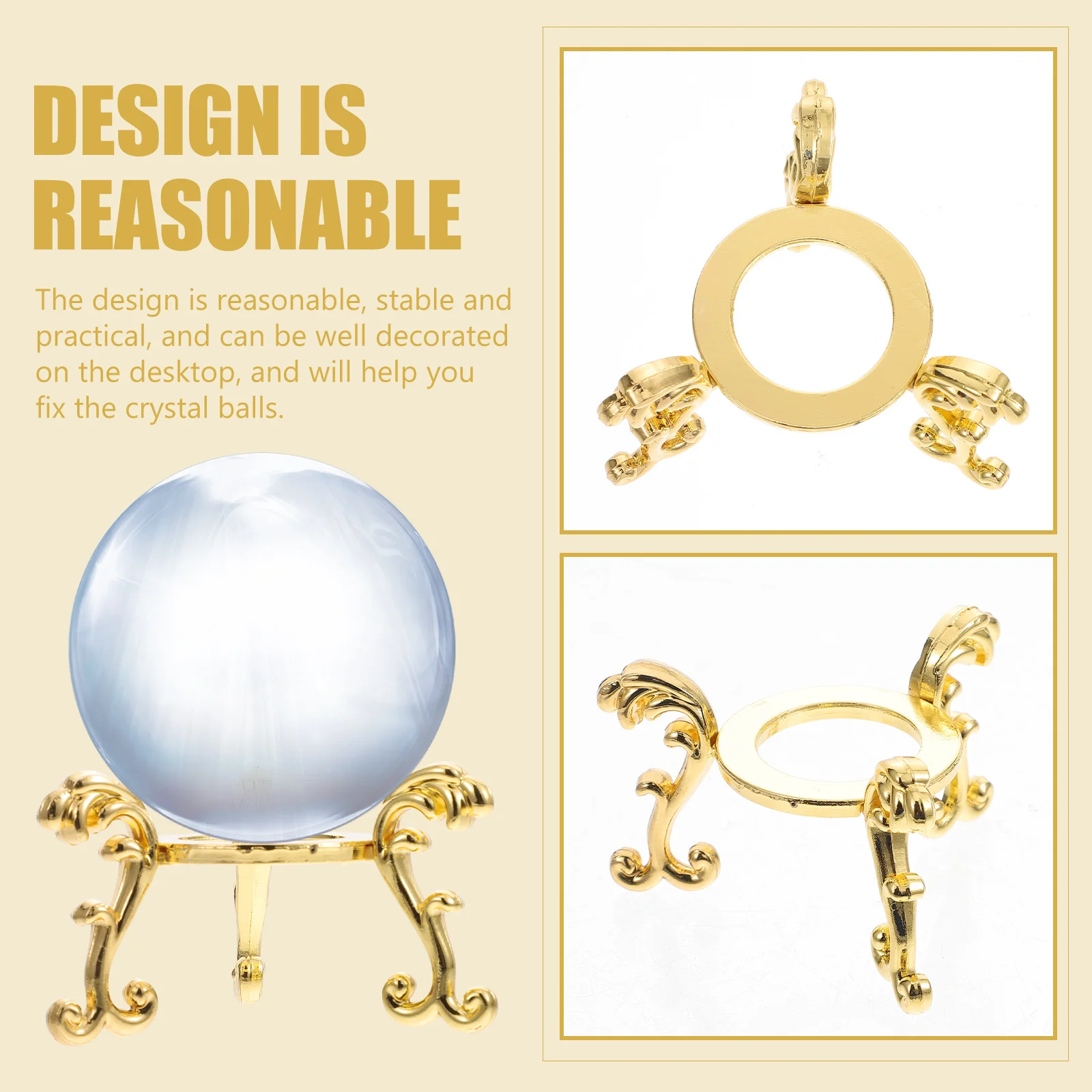 

2pcs Crystal Balls Display Base Iron Crafts Pedestal For Home Office Decor Desktop Holder Practical Storage Rack Ball Stand