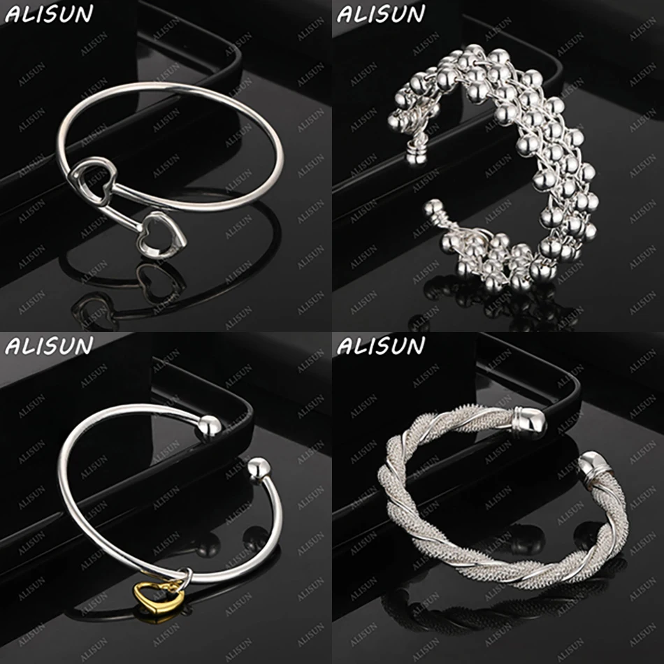 

ALISUN 925 Sterling Silver Design Bangle For Women Men Creativity Gifts Street All-match Party And Daily Wear