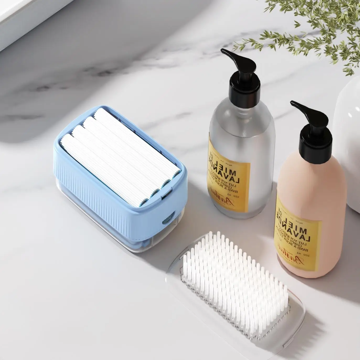 

Multifunctional Soap Bubbler Bathroom Soap Storage Box Tools Drain Container Roller Soap Dispenser Household Cleaning Brush