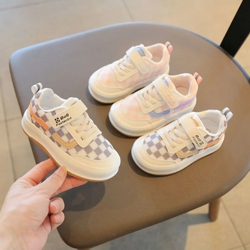 Spring Autumn New Plaid Sneakers Children Classical Board Shoes School Shoes for Boys Girls Fashion Flats Shoes