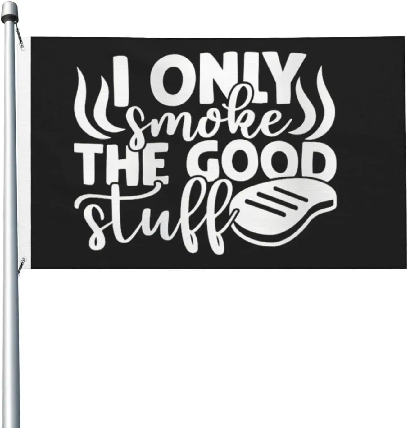 Flagicts 100% Polyester I Only Smoke the Good Stuff Meat Tasting Bbq Flag