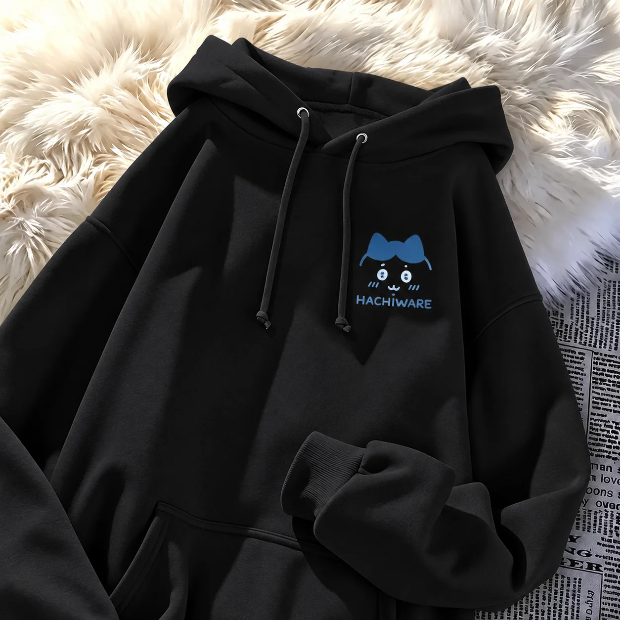 Hoodie Men's Women's Chiikawa Hachiware Cute Kawaii Cartoon Manga Retro Edgy Cool Graphic Print Oversized Pullover Sweatshirt - view 6
