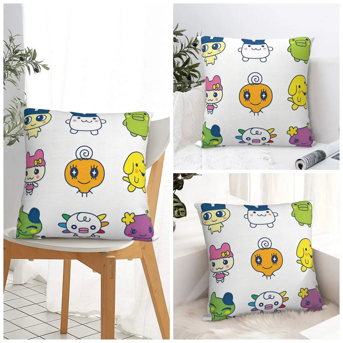 اليابانية Tamagotchis كيس وسادة الرجعية العصرية وسادة غطاء لينة مخصص لتقوم بها بنفسك غطاء الوسادة سادات ل أريكة ديكور المنزل #1