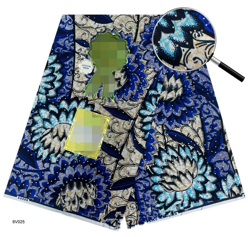Tela estampada de cera de poliéster africano Ankara, cera Real Binta, tela africana de alta calidad de 6 yardas para vestido de fiesta