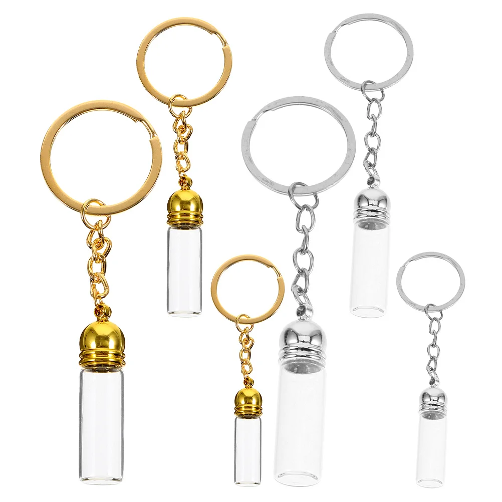 

6pcs Perfume Mini Essential Oil Containers Empty Spell Jars Vials Leakproof Travel Bottles Pendant Charms For Wedding Party