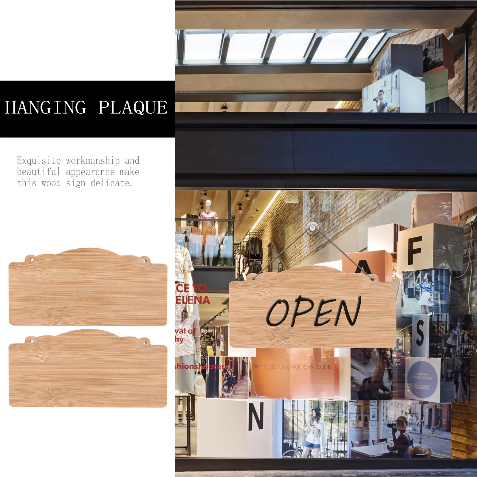 

2Pcs Blank Bamboo Hanging Door Signs Unfinished Wood Plaques DIY Craft Project Decorative Plaque for Home Shop Wall Decoration