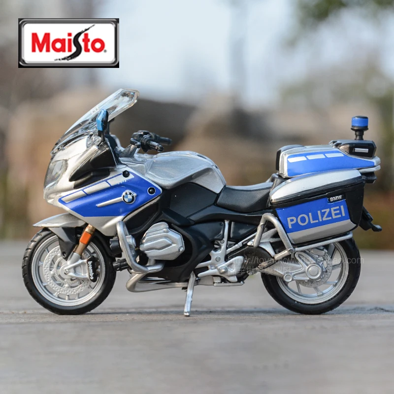 Maisto 1/18 BMW R1200RT Police Motorcycle Model Toy Vehicle Collection Autobike Shork-Absorber Off Road Autocycle Toys Car