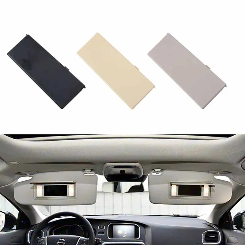 Interior Accessories Car Front Sun Shade Visor Single Card Makeup Cosmetic Mirror Cover For Volvo V40 2013-2018 S60