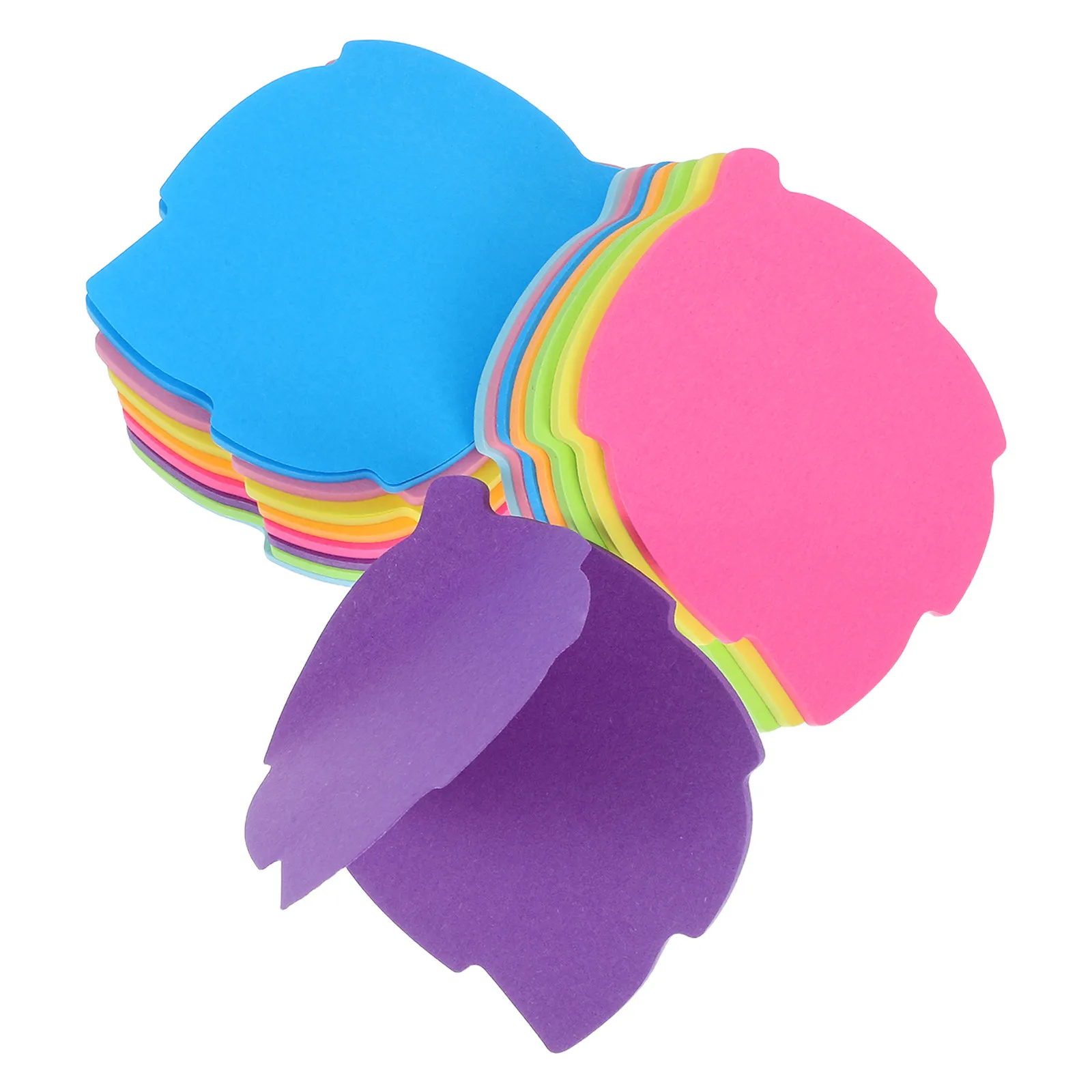 16Pcs Leaf Shaped Self Adhesive Memo Pads Bright Fluorescent Colors Smooth Writing Surface Portable Lightweight for Study