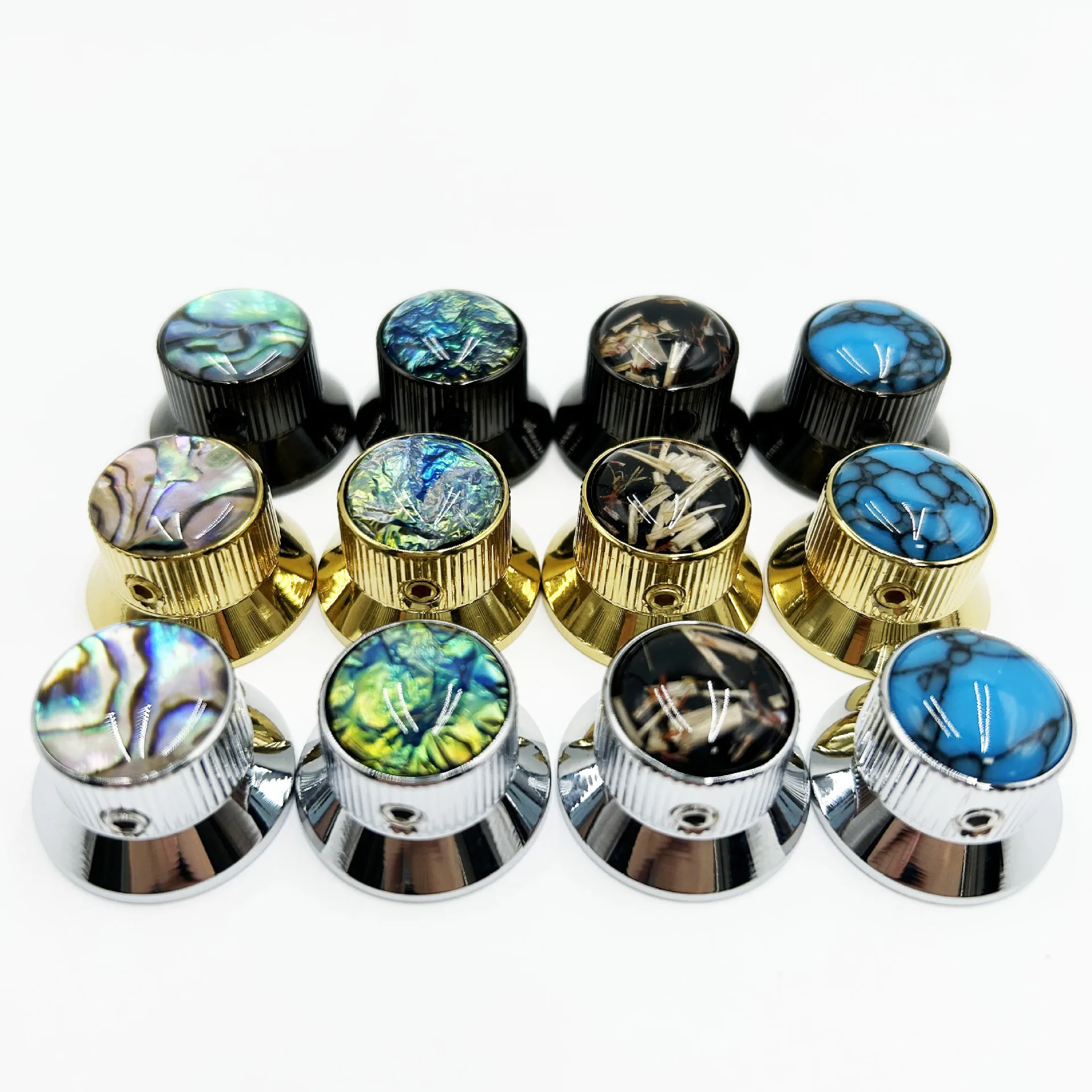 Premium Threaded Metal Guitar Knobs Electric Guitar Bass Volume Tone Potentiometer Caps