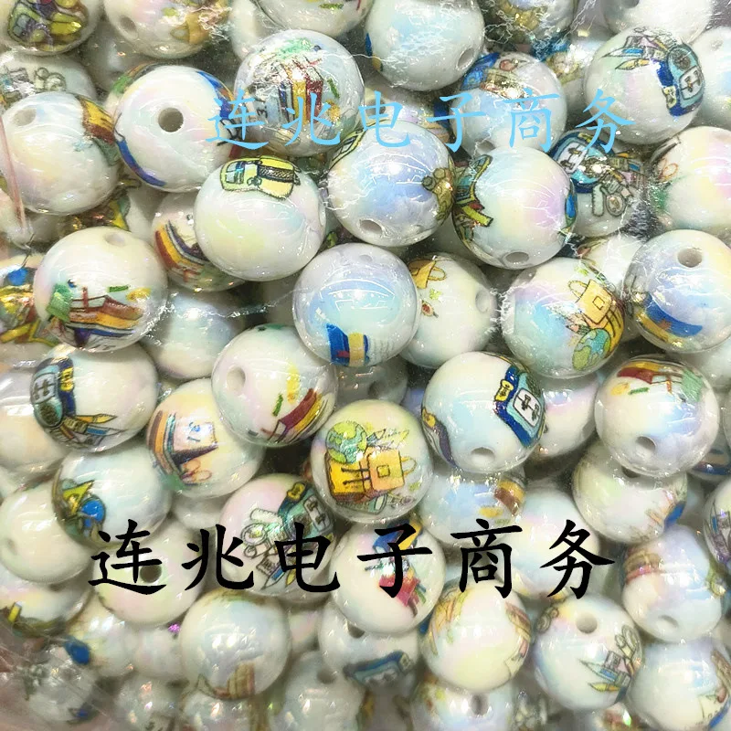 5 Stuks Figuur Cartoon Anime Acryl Kralen Witte Achtergrond Gedrukt Kralen Voor Diy Sieraden Maken Armbanden Materialen