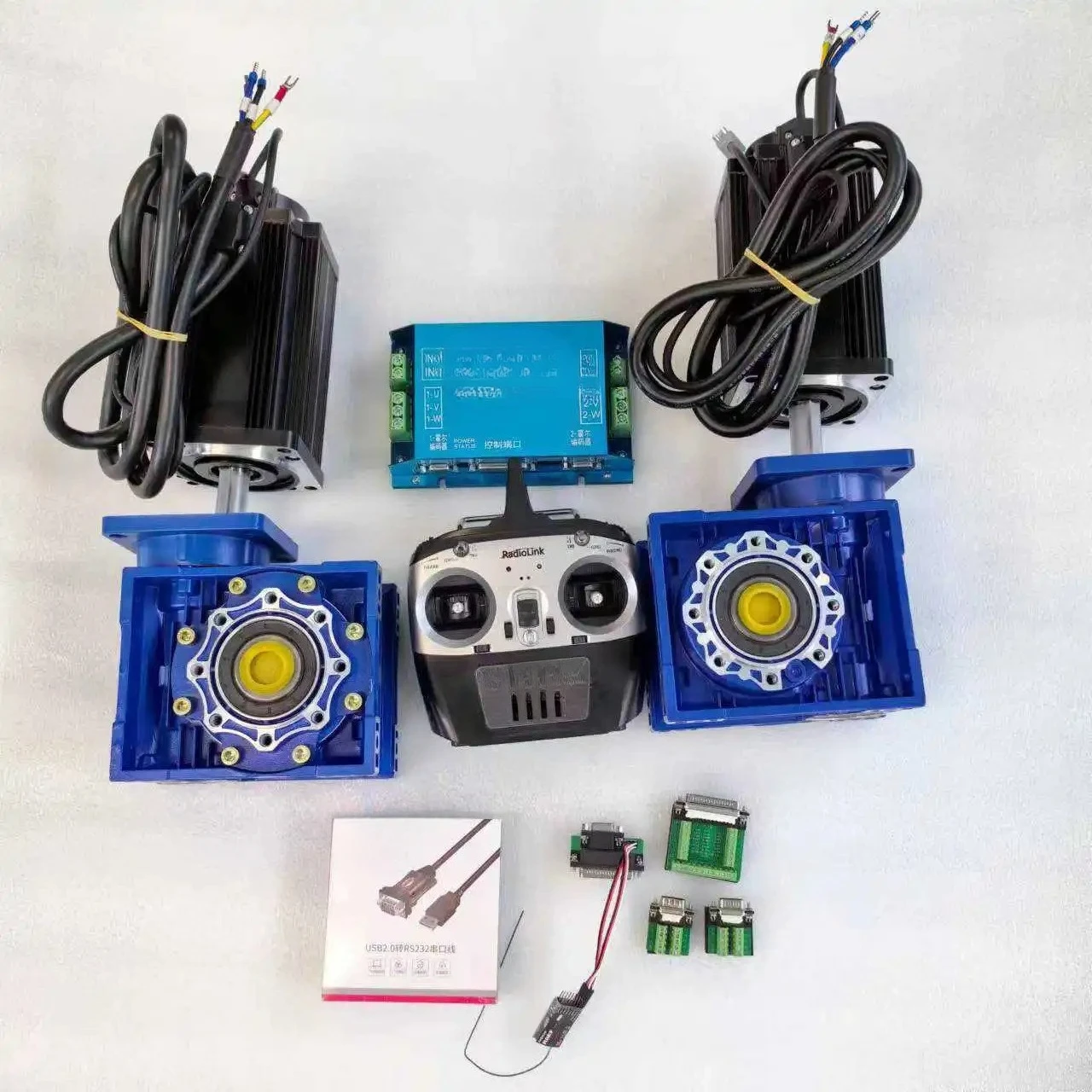 Deceleration 1kw servo motor set Model remote control Track chassis Dual motors