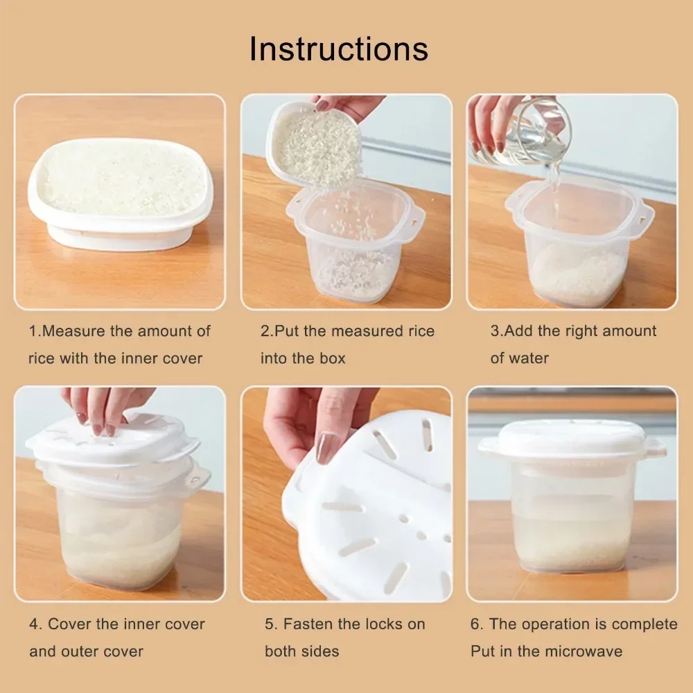 700ml forno de microondas panela de arroz multifuncional vapor sopa quente cozinhar bento lancheira grau alimentício pp kitche utensílios de vapor