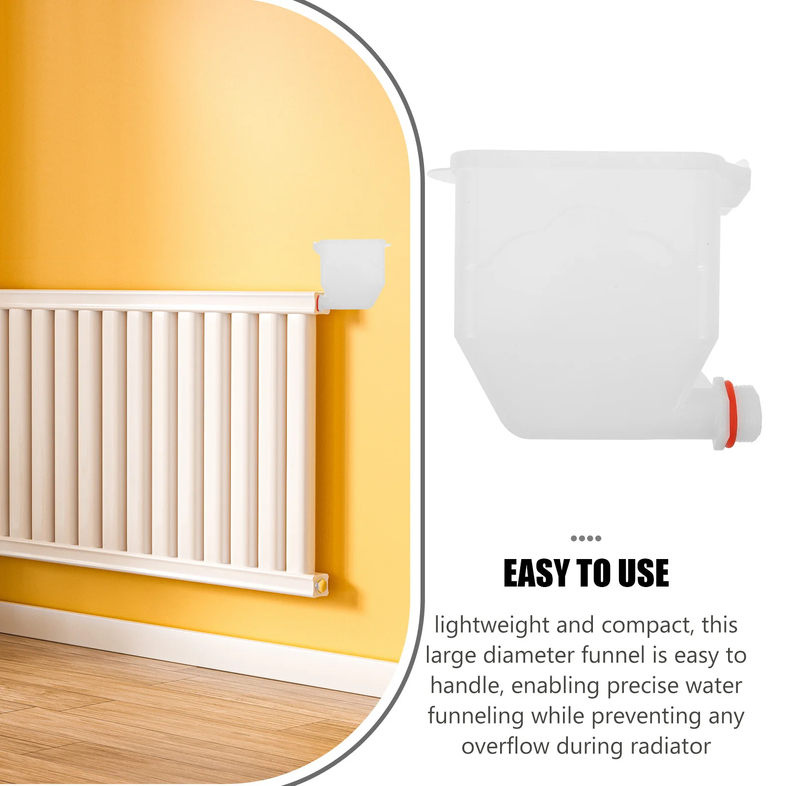 Embudo de radiador, herramienta de llenado de agua de plástico de apertura amplia de 3/4 pulgadas para recarga de refrigerante, embudo de gran diámetro para radiador