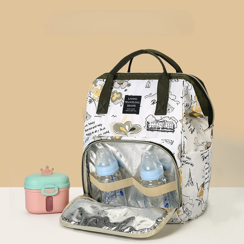 

Mommy Bag Backpack Floral Printed Multifunctional Mother and Baby Bags Walking Baby Travel Large Capacity Mom Bag Diaper Bags