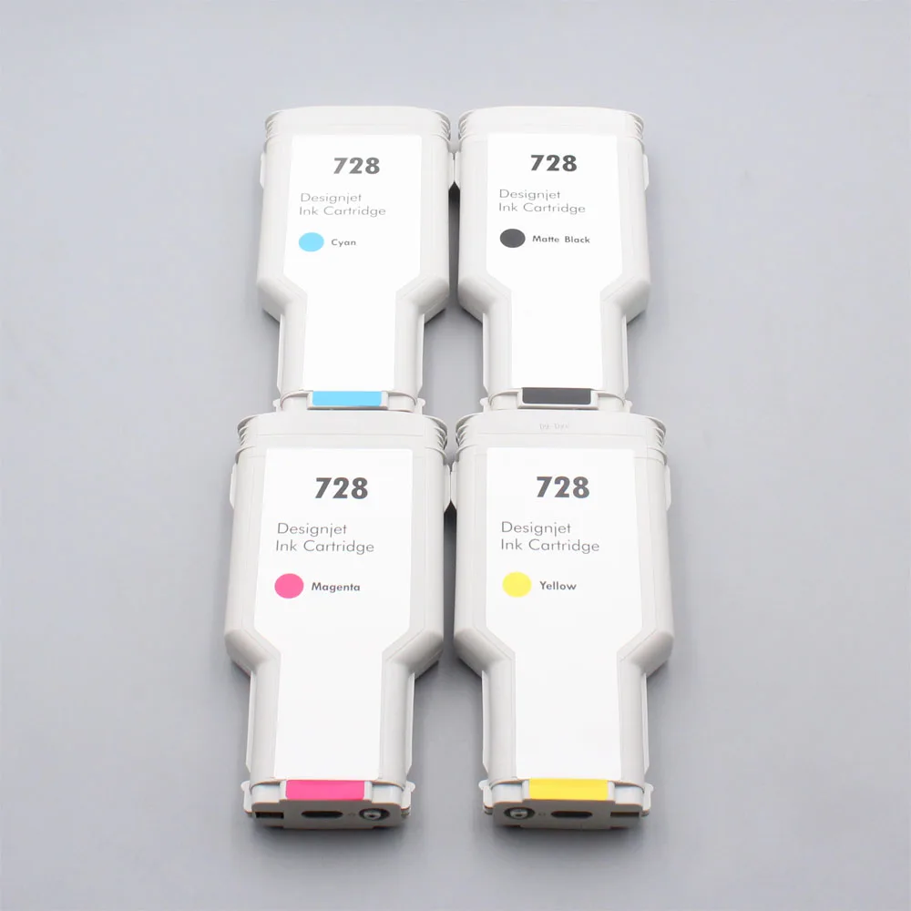 300ml/pc 4Colors for HP 728 Empty compatible ink cartridge with one time chip for HP DesignJet T730 T830 printer