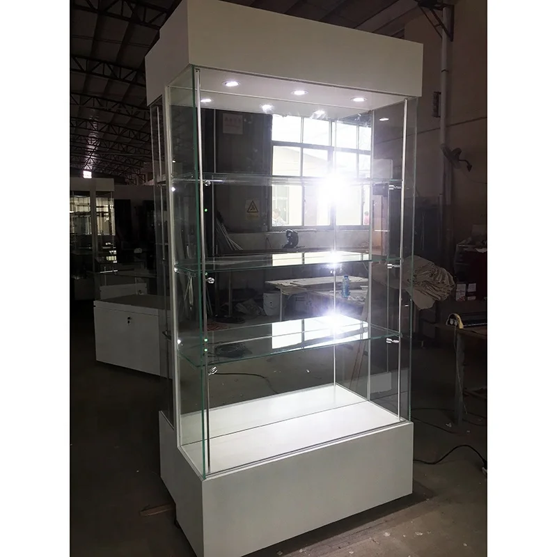 custom.Multi-layers museum display showcase and 3 glass shelves museum with LED light