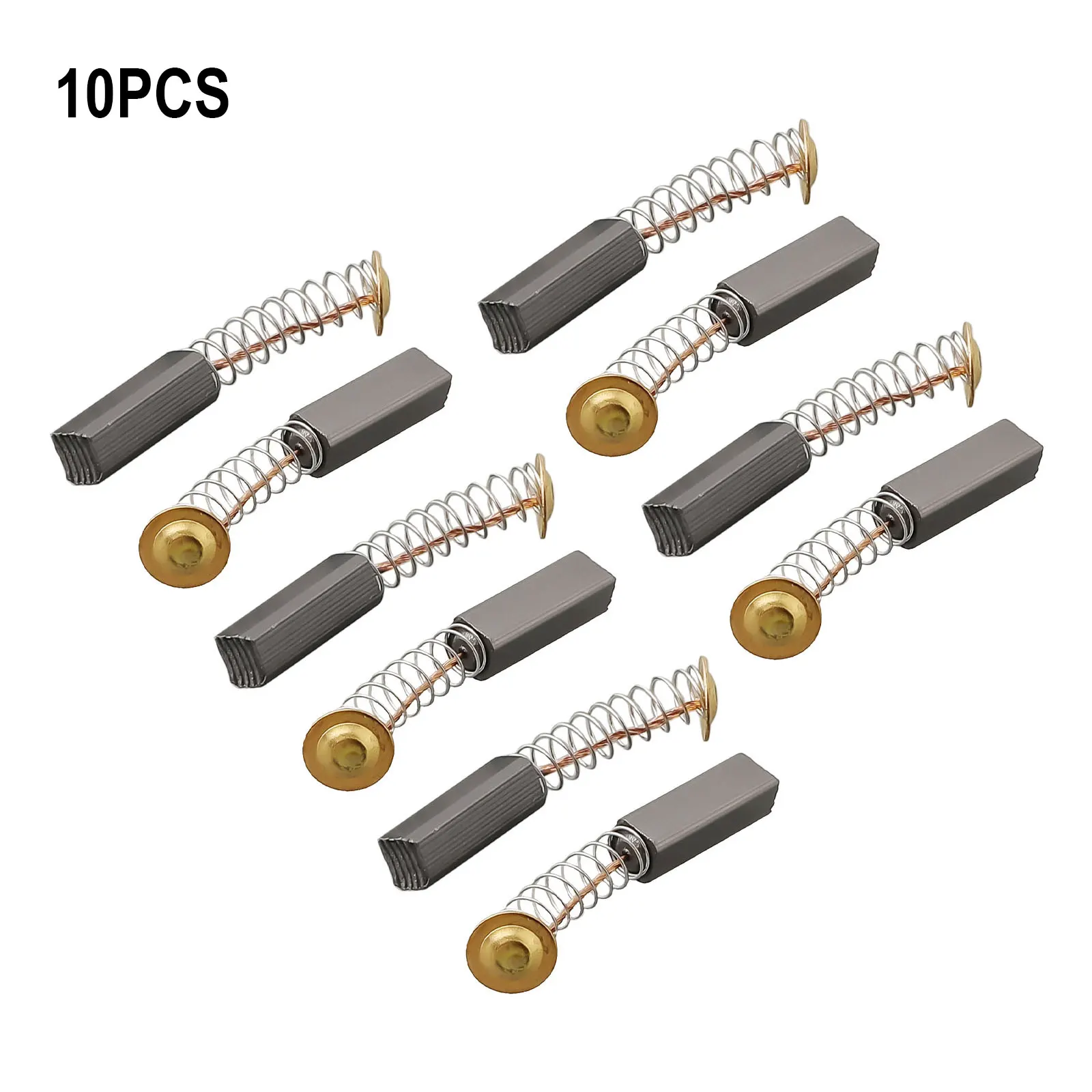 Power Tool Carbon Brushes 10pcs Electric Motors Spring Length 30mm For Angle Grinders Hammer Drills Vacuum Cleaners