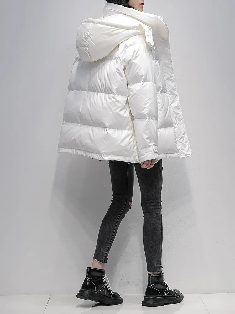 Imagem -05 - Inverno Jaqueta Feminina Cabolsa Grosso Parka Feminino Quente Outwear Moda 90 Pato Branco para Baixo Pato Branco Jaquetas de Alta Qualidade