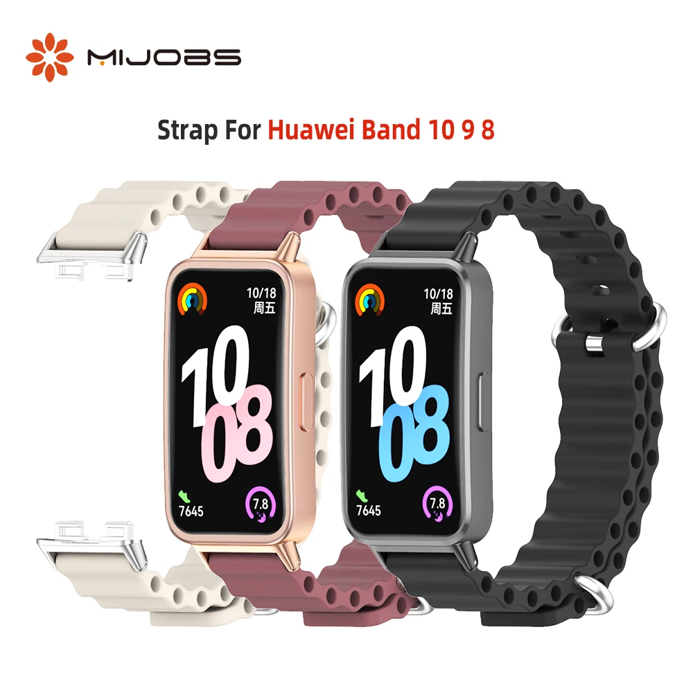 Armband für Huawei Band 10 9 8 Silikon-Armband für Huawei Smart Band 10 Uhrenarmband für Huawei Band 9 Ersatz-Zubehör