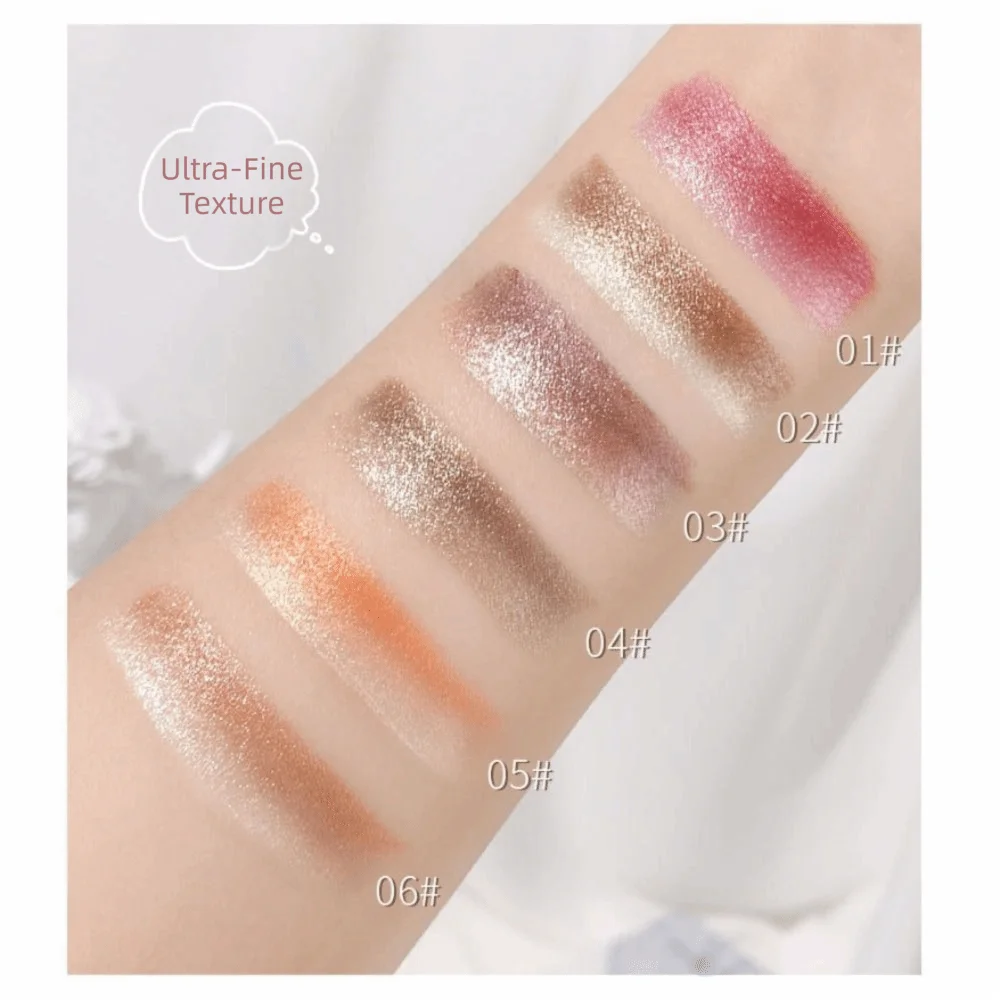 Glitter Finish Eyeshadow Stick Waterproof Formula High Pigment Double Color Eyeshadow Metallic Shimmer Pearlescent Polarization
