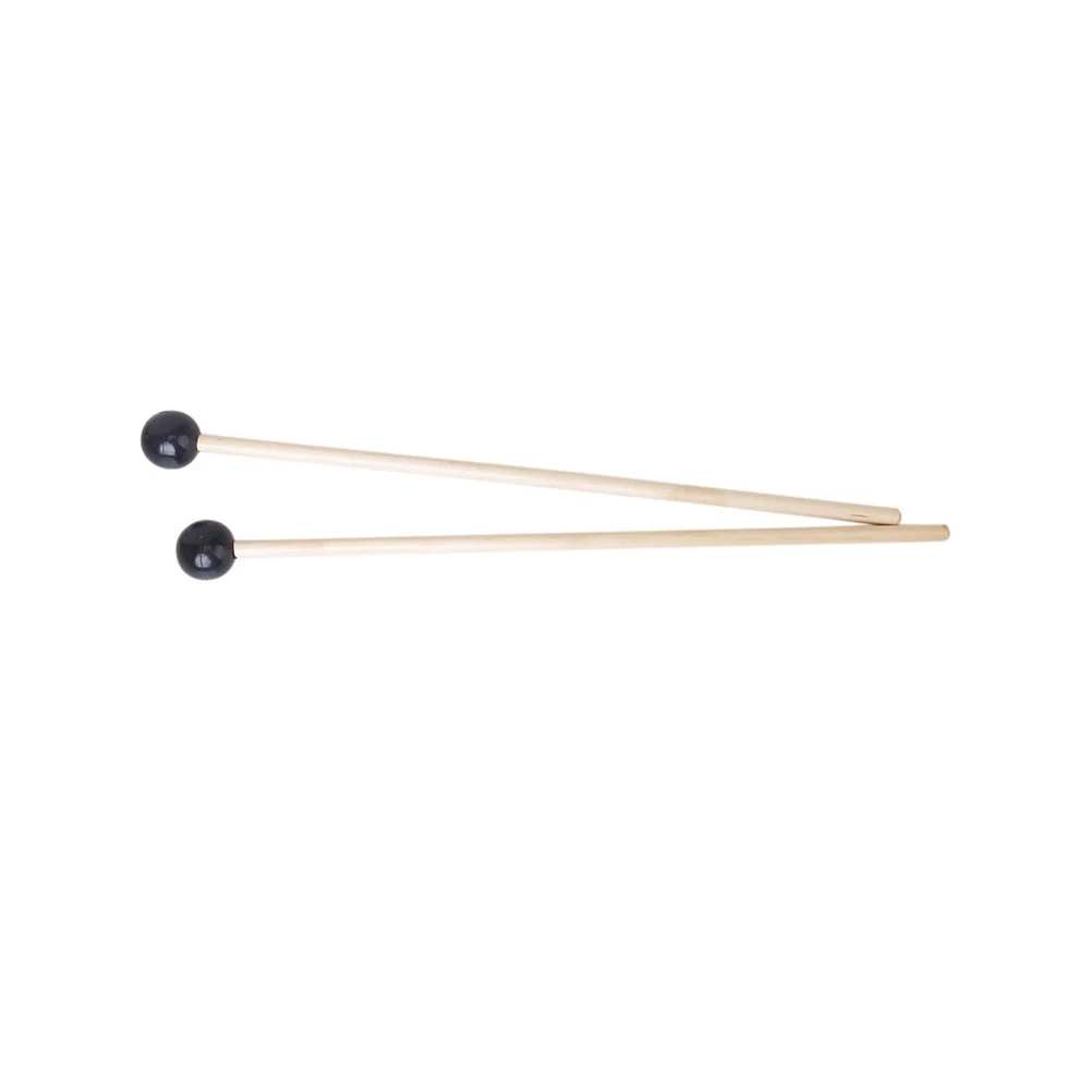 

Glockenspiel Mallets Hardwood Rubber Head 41.5Cm Handle Wood Color Black Birch Sticks For Percussion Instrument